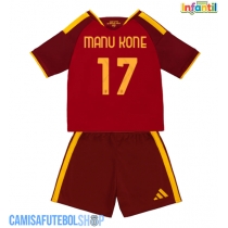 Camisa de time de futebol AS Roma Manu Kone #17 Replicas 1º Equipamento Infantil 2026-27 Manga Curta (+ Calças curtas)